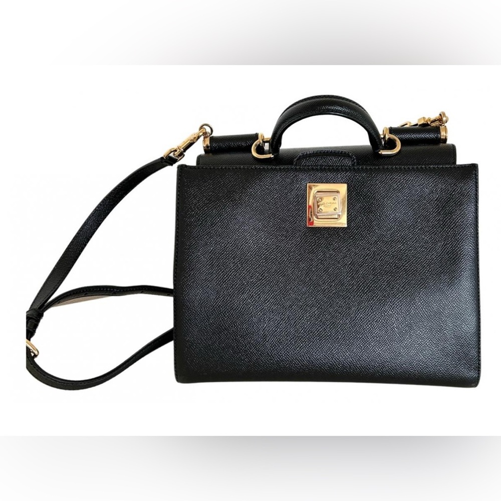 Dolce & Gabbana Black Satchel with Gold Accents